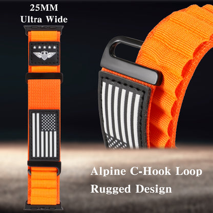 Breathable Sport Flag Alpine Loop Nylon Apple Watch Bands for iWatch Series 1-10 SE (38/40-42/44-46/49mm)