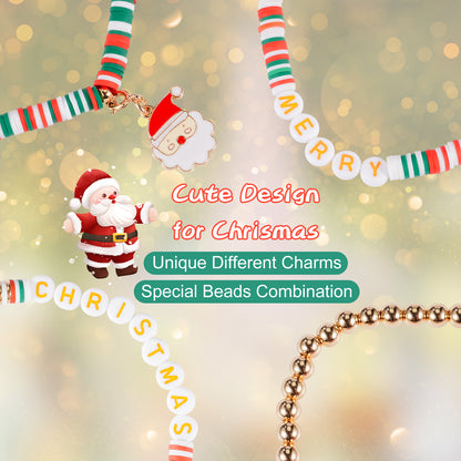 Christmas Beaded Watch Band Compatible with Watch Series 1-10 SE (38/40-42/44-46/49mm)