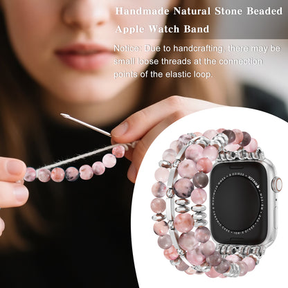 Skimemry Natural Stone Beaded Watch Bands - Women’s Dressy Cute Watch StrapCompatible with Apple Watch Series 1-10 SE Ultra/Ultra 2(38/40-42/44-46/49mm)