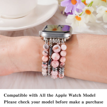 Skimemry Natural Stone Beaded Watch Bands - Women’s Dressy Cute Watch StrapCompatible with Apple Watch Series 1-10 SE Ultra/Ultra 2(38/40-42/44-46/49mm)