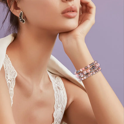 Skimemry Natural Stone Beaded Watch Bands - Women’s Dressy Cute Watch StrapCompatible with Apple Watch Series 1-10 SE Ultra/Ultra 2(38/40-42/44-46/49mm)