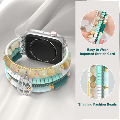 Beaded Watch Band Compatible with Apple Watch Series 1-10 (38/40-42/44-46/49mm)