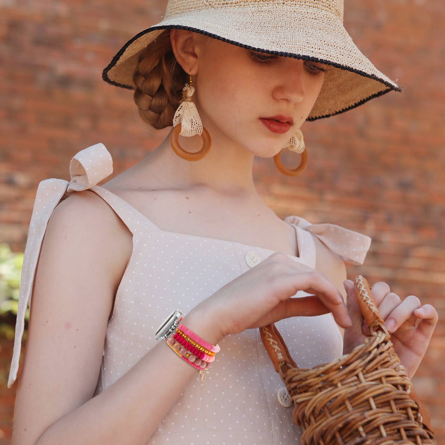 Beaded Watch Band Compatible with Apple Watch Series 1-10 (38/40-42/44-46/49mm)