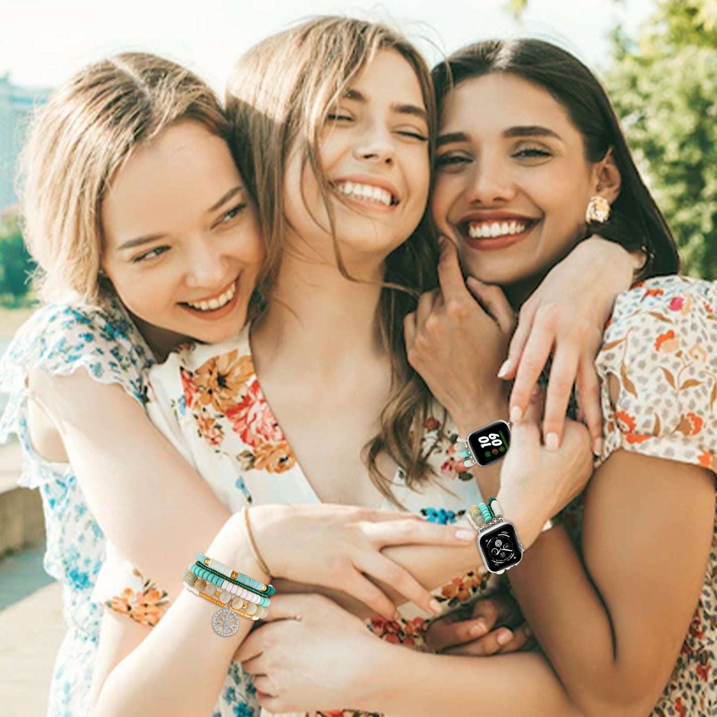 Beaded Watch Band Compatible with Apple Watch Series 1-10 (38/40-42/44-46/49mm)