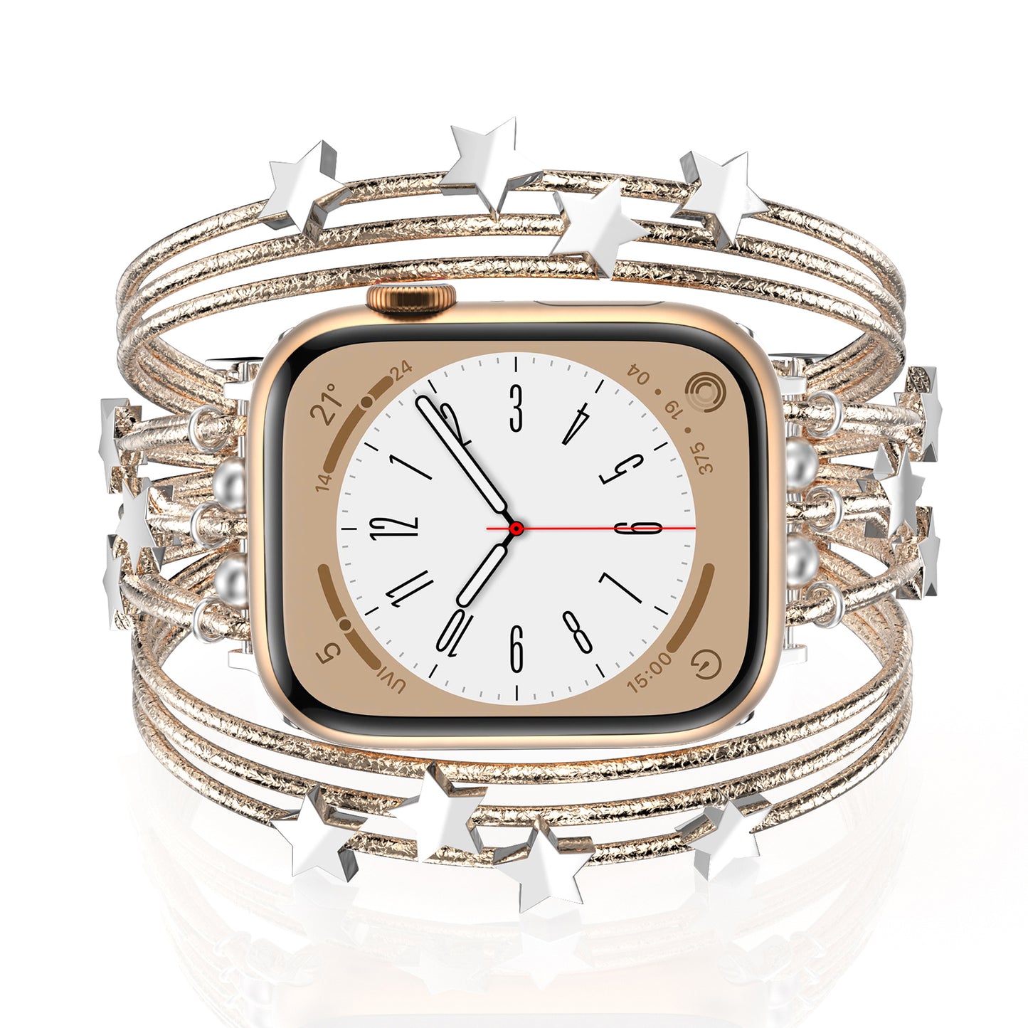 Boho Multilayer Leather Jewelry Wrap Compatible for Apple Watch Series 1-10 SE (38/40-42/44-46/49mm)